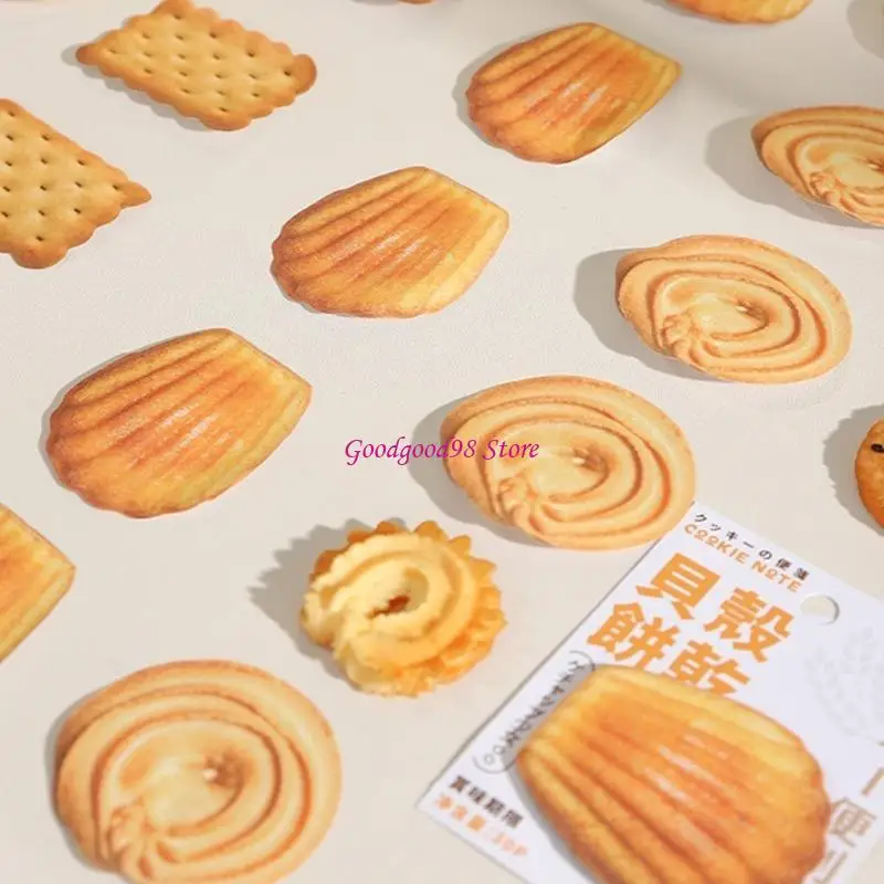 30Sheets Biscuit Themed Notes Pad Adheive Note Paper Cookie Notes Pad Small Notepads Pocket Memo Pad for Writing