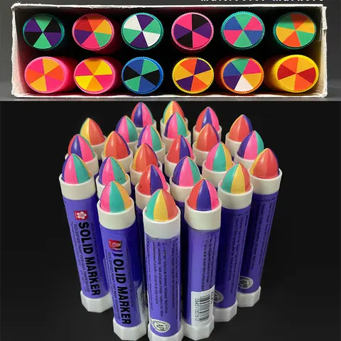 Solid Oil-Based Waterproof Paint Marker Pen Rainbow Colors Art Craft DIY Signature Color Mixing Drawing Tool