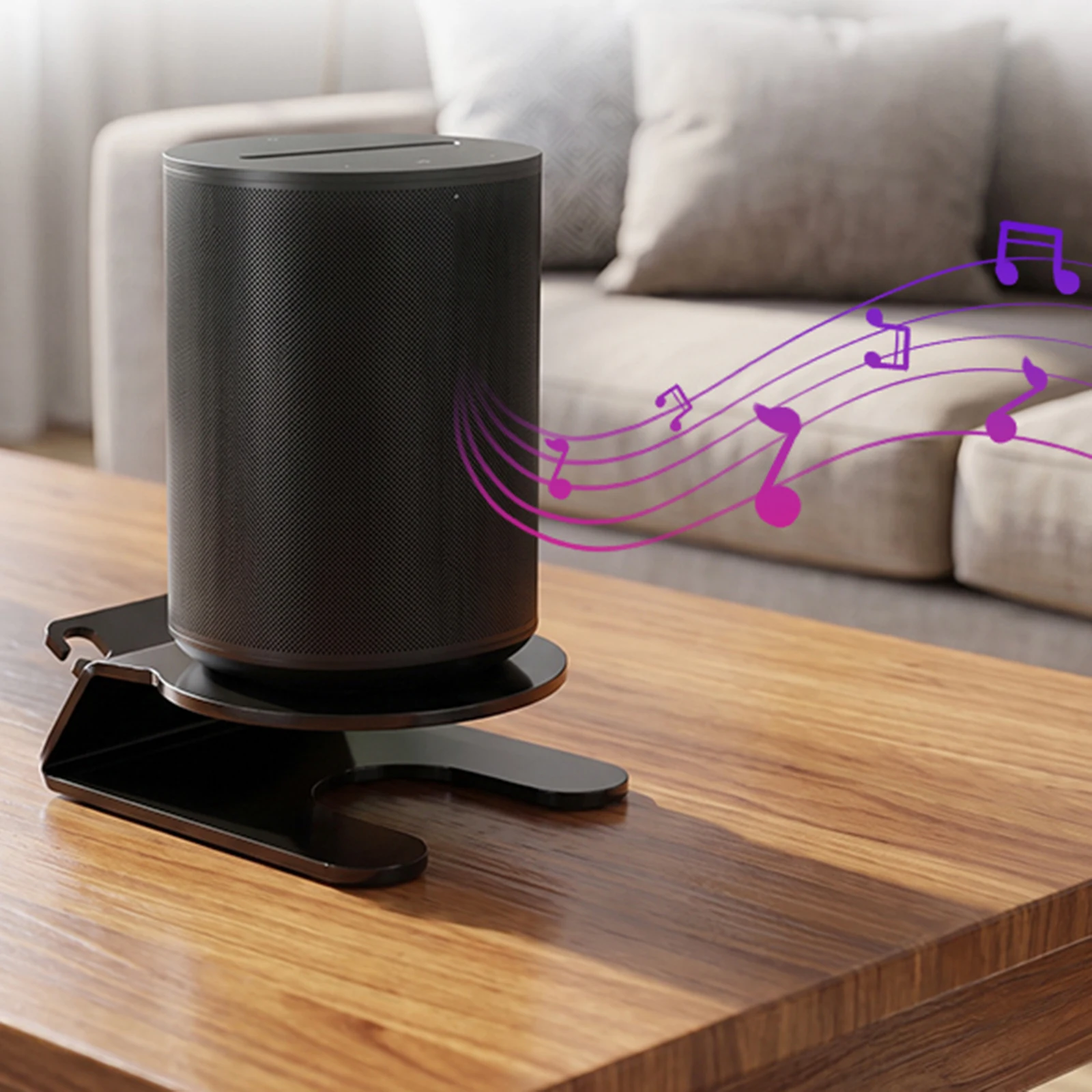 Tilted Acrylic Speaker Stand for Sonos ERA 100 Desktop Base Anti-vibration Non-slip Pad Cable Management Slot Sound Angle