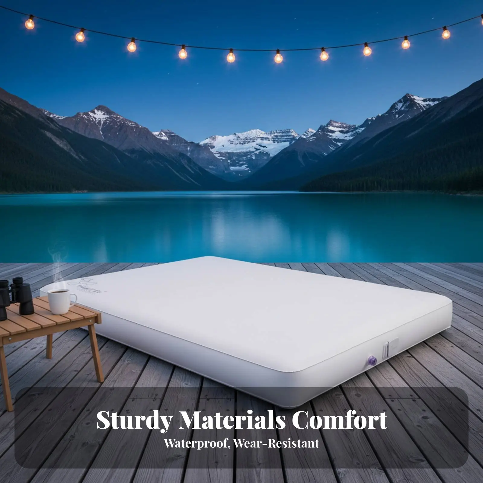 

Inflatable Mattress with Automatic Air Blower, Waterproof PVC Sleeping Pad for Camping and Home, Portable, Adjustable Firmness