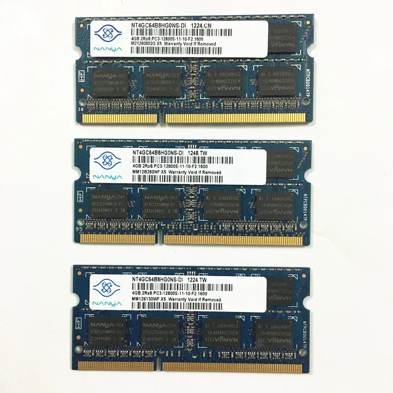 Nanya DDR3 RAMS 4GB 2RX8 PC3-12800S-11-10-F2 1600 DDR3 4GB 1600MHz laptop memory