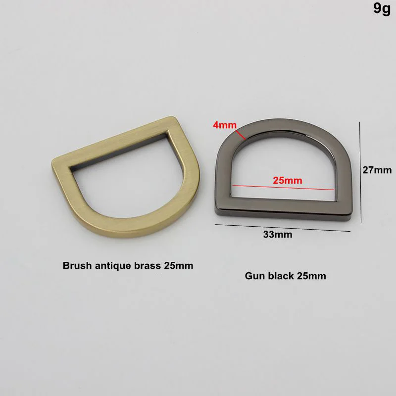 

50 шт., 4 цвета, 25X17 мм (1 дюйм внутри), фурнитура для сумок, высококачественное квадратное кольцо с толстым d-образным кольцом для сумки, металлический аксессуар, d-образное кольцо