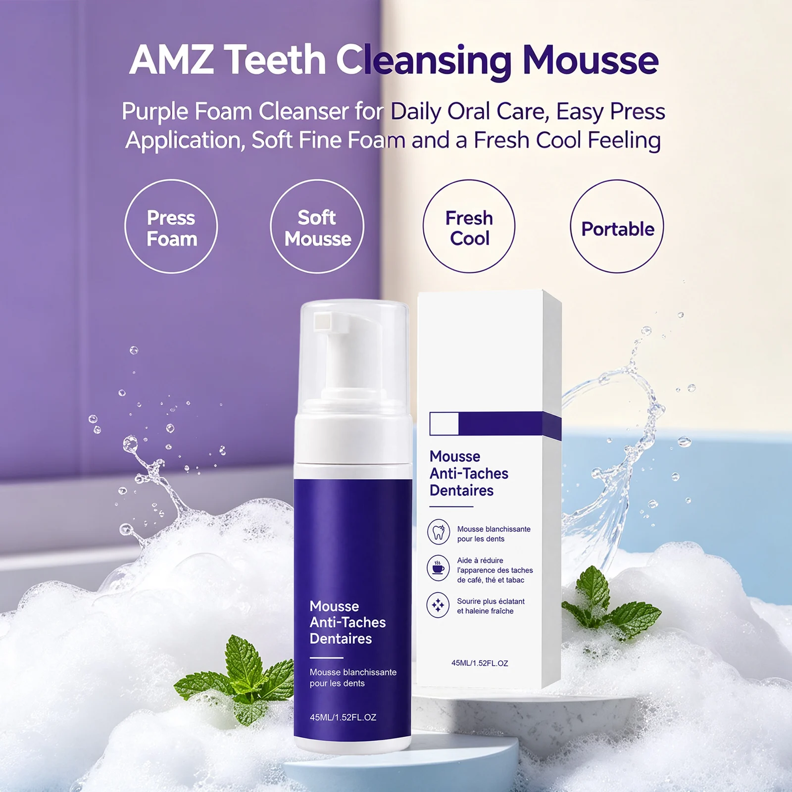 Fioletowa pianka do wybielania – Teeth Whitening Mousse recenzja i cena
