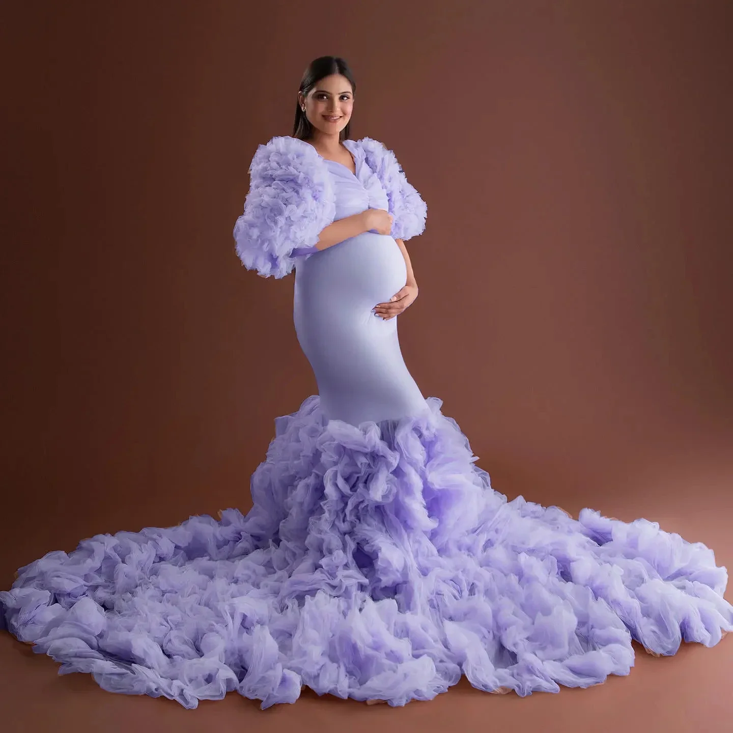 Mermaid Maternity Robe Photo Shoot Dress Baby Shower Women Dresses Maternity Gowns for Babyshower