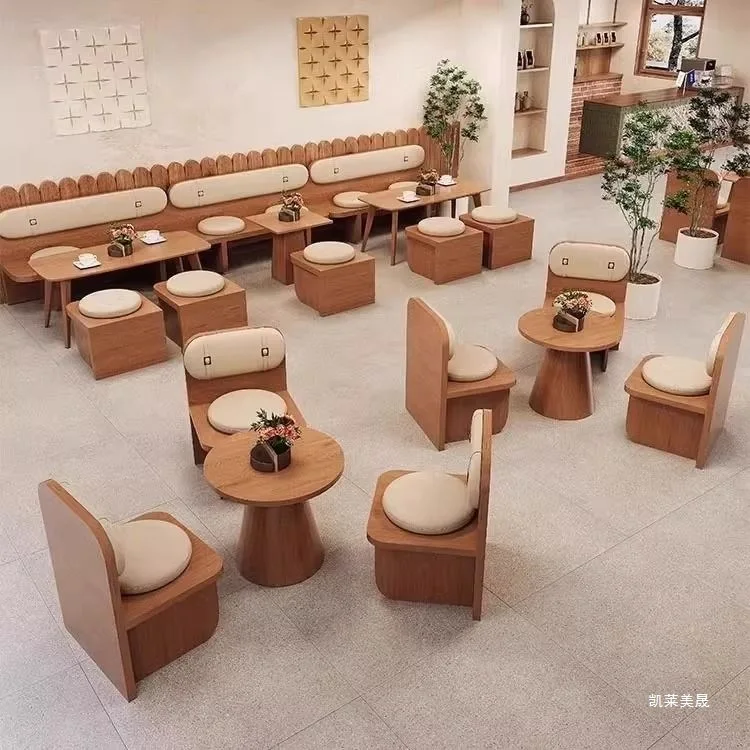 

Hxl commercial coffee shop booth sofa tea house classy dining table