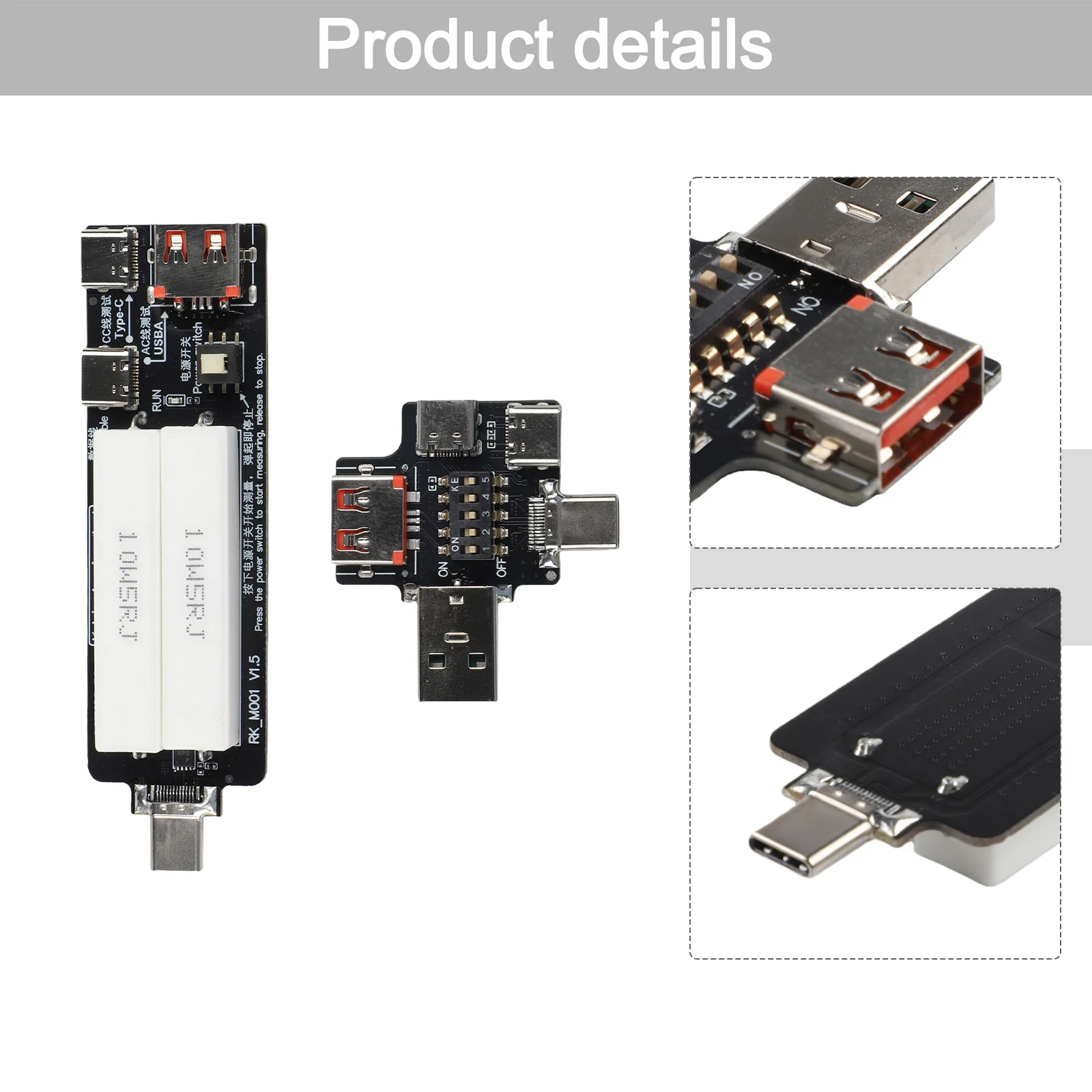 For Modern Devices Type-C Power Meter Lab Testing Electronics Repair Bench Current Voltage Meter Input Current 2A Required