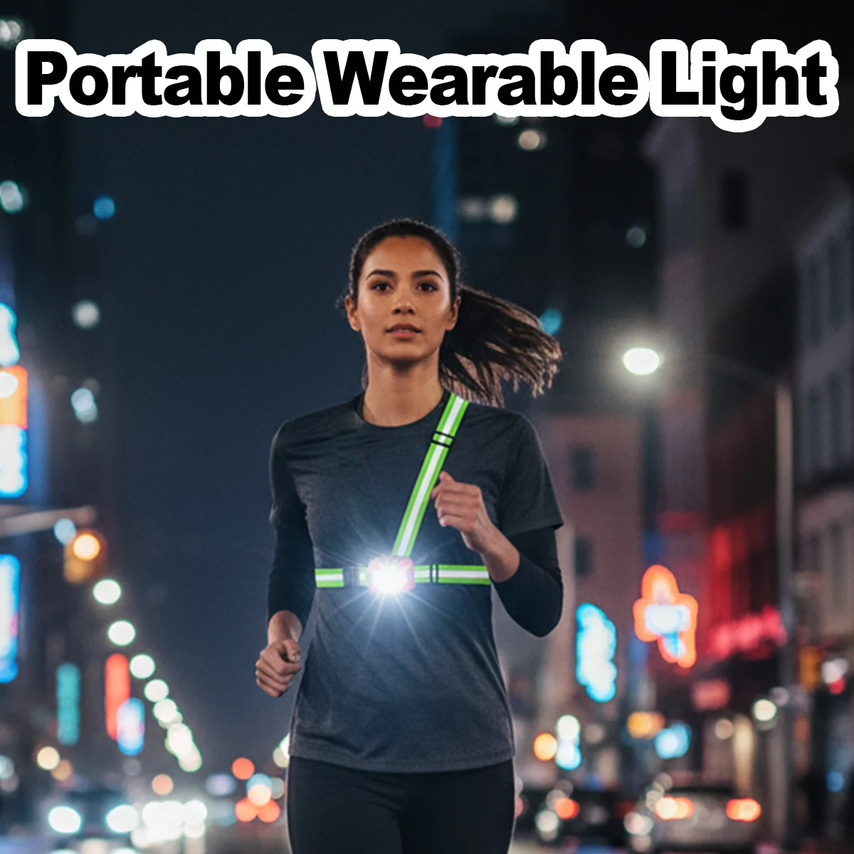 Running Light USB Rechargeable Waterproof Lightweight Wearable Flashlight Chest Lamp Night Jogging Reflective Vest Climbing Gear