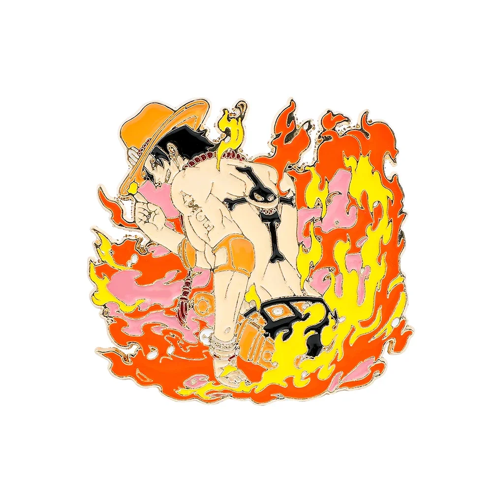 

1 шт., брошь с персонажем аниме, красивый портз · D · Ace, эмалированная булавка, металлический значок, ювелирное изделие, рюкзак, аксессуары для одежды, праздничный подарок