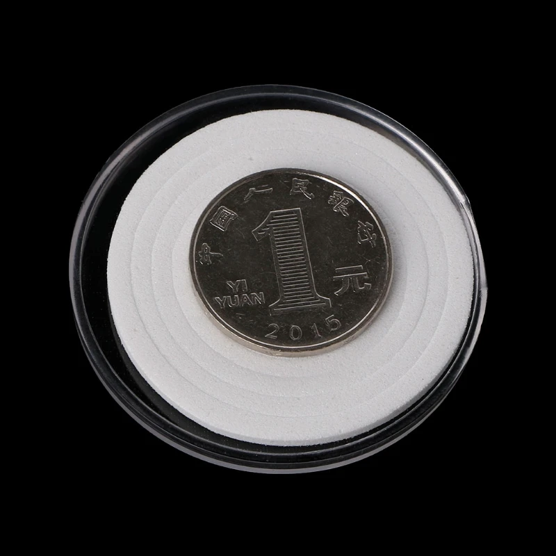 Caja almacenamiento monedas acrílicas, juego almohadillas internas, contenedor diamantes belleza para uñas
