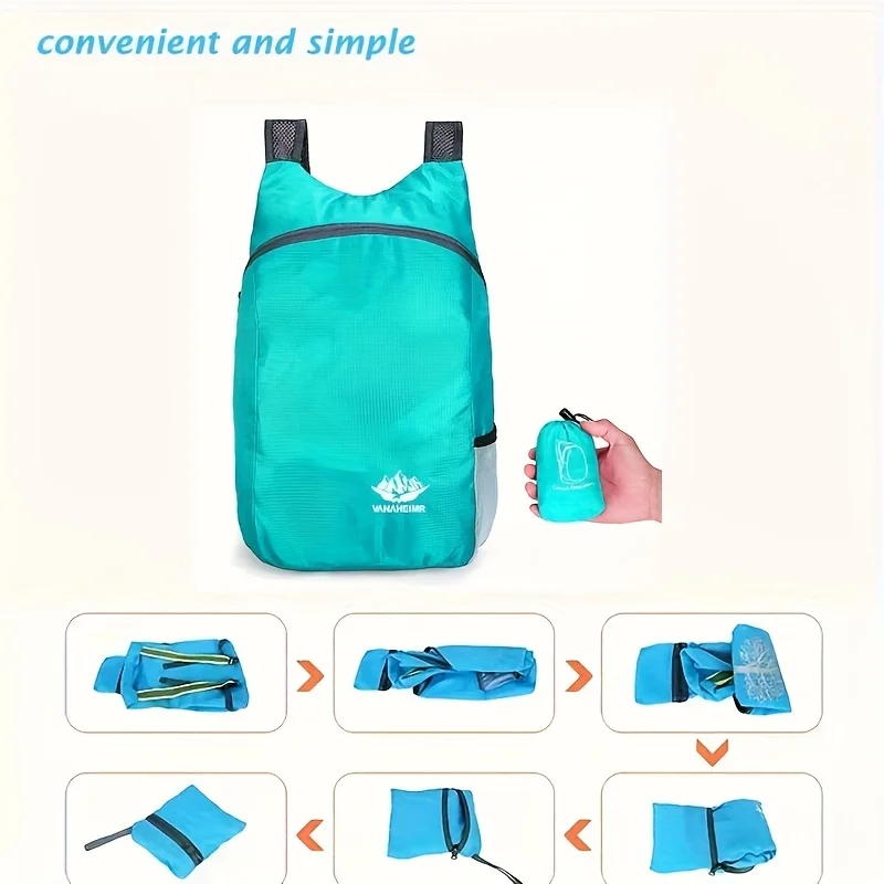 Neutral Waterproof Foldable Backpack – Large Capacity Ultra-Light Daypack for Camping, Hiking, Travel & Running