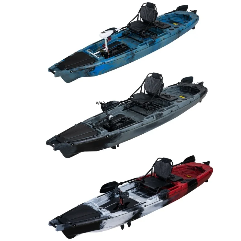

2025 New Designed 3.7M 12FT Three Power Driven Fishing Kayak Motorized Kayak Fin Pedal Kayak Propeller Pedal Boat