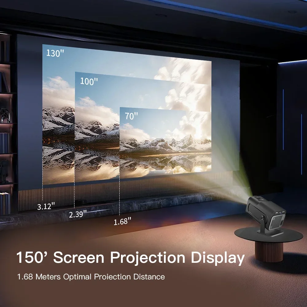 LYNCAST-جهاز عرض للسينما المنزلية والخارجية ترقية HY320 ، 4K ، أندرويد 11 ، أصلي محمول ، P ، أنسي ، واي فاي مزدوج 6 ، BT5.0 ، HY300