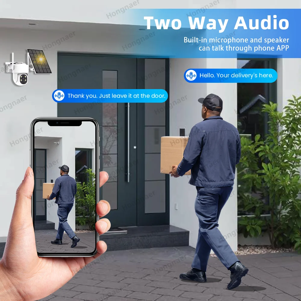 Hongnaer 4MP 6CH WiFi شبكة الفيديو PTZ IP اللاسلكية الرئيسية NVR الشمسية في الهواء الطلق CCTV عدة مجموعة نظام نظام نظام الكاميرا الأمنية