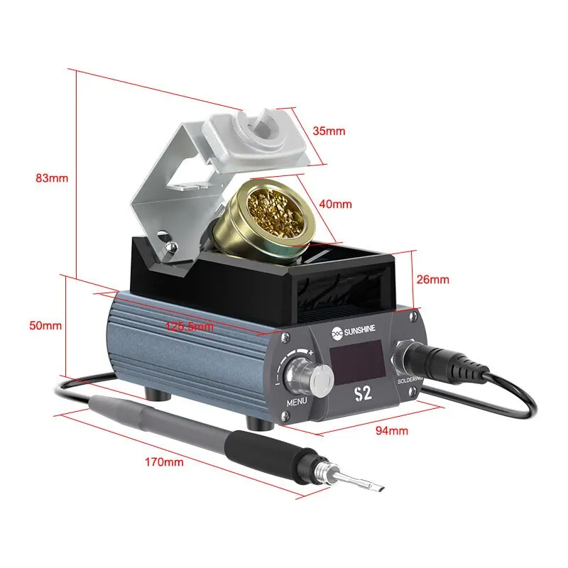 

Sunshine S2 Quick Heating Soldering Station Universal C210 Series Soldering Iron Tips for Mobile Phone Motherboard PCB Repair