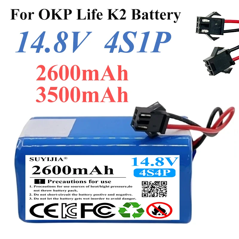 14.4V 2600mAh 3500mAh  Vacuum Cleaner Sweeper Robot For Battery Replacement for Proscenic 850T 850P Neatsvor X500 X520 X600