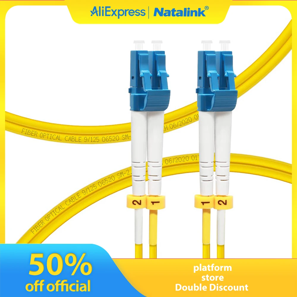 Natalink OS2 LC-LC Fiber Optic Patch Cable Duplex Single Mode 1G/10G Fiber Optic Cable Cord 9/125µm SMF 2.0mm Fiber Cable Jumper
