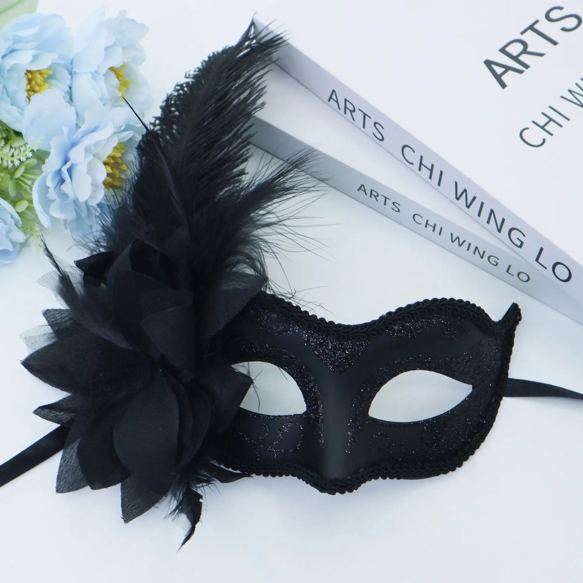 マスク演劇用フラワーマスク仮面舞踏会マスク装飾用男性用写真小道具コスチューム