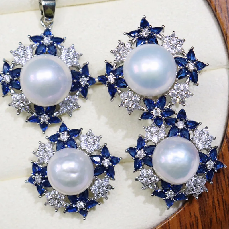 

Autumn Winter New Starry Sky Freshwater Pearl Set Bun Round Slightly Flawed Strong Luster Personality Versatile Fashion Jewelry