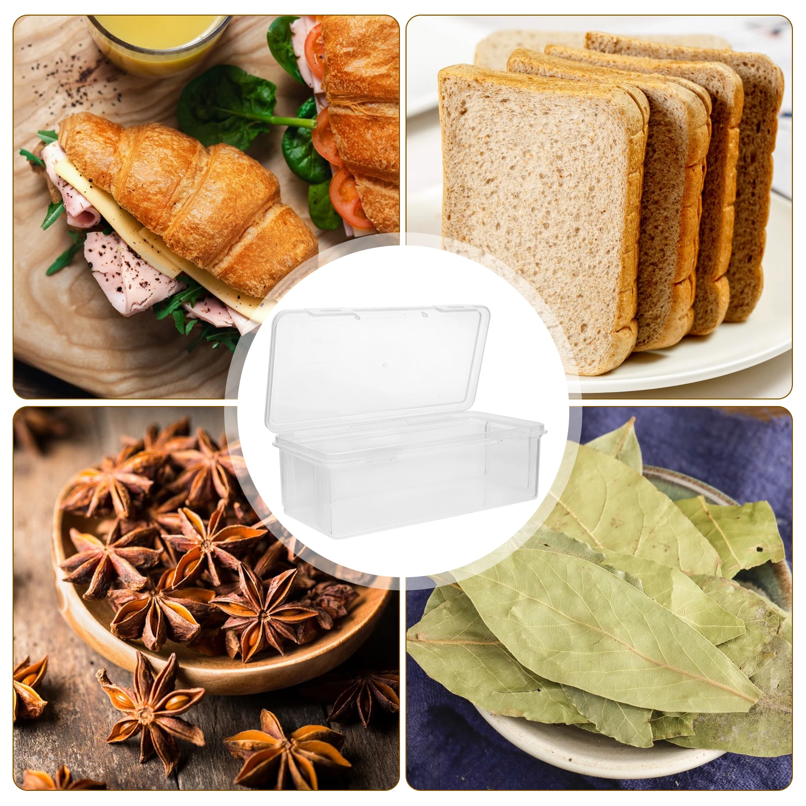 

2 Pcs Bread Storage Container Airtight Loaf Holder PP Material Transparent Food Jar for Cereal Spice Beans Kitchen ganizer