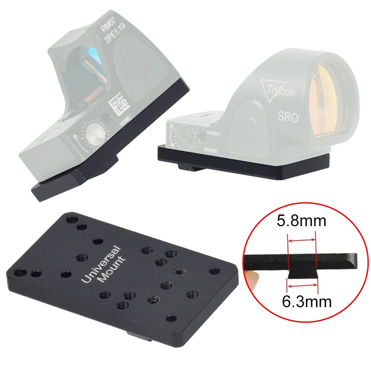 

Universal Glock Rear Sight Mount Plate Base Mount Fit For Trijicon RMR SRO Red Dot Sight Glock 17 18 19 Scope Mount