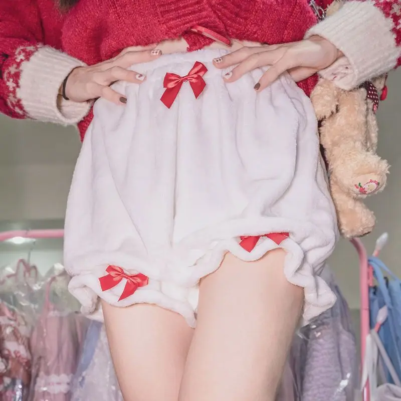 

Брюки Coalfell Plucked Lolita Pumpkin с бантом, милые защитные брюки JK на осень и зиму, утолщенные для зимы