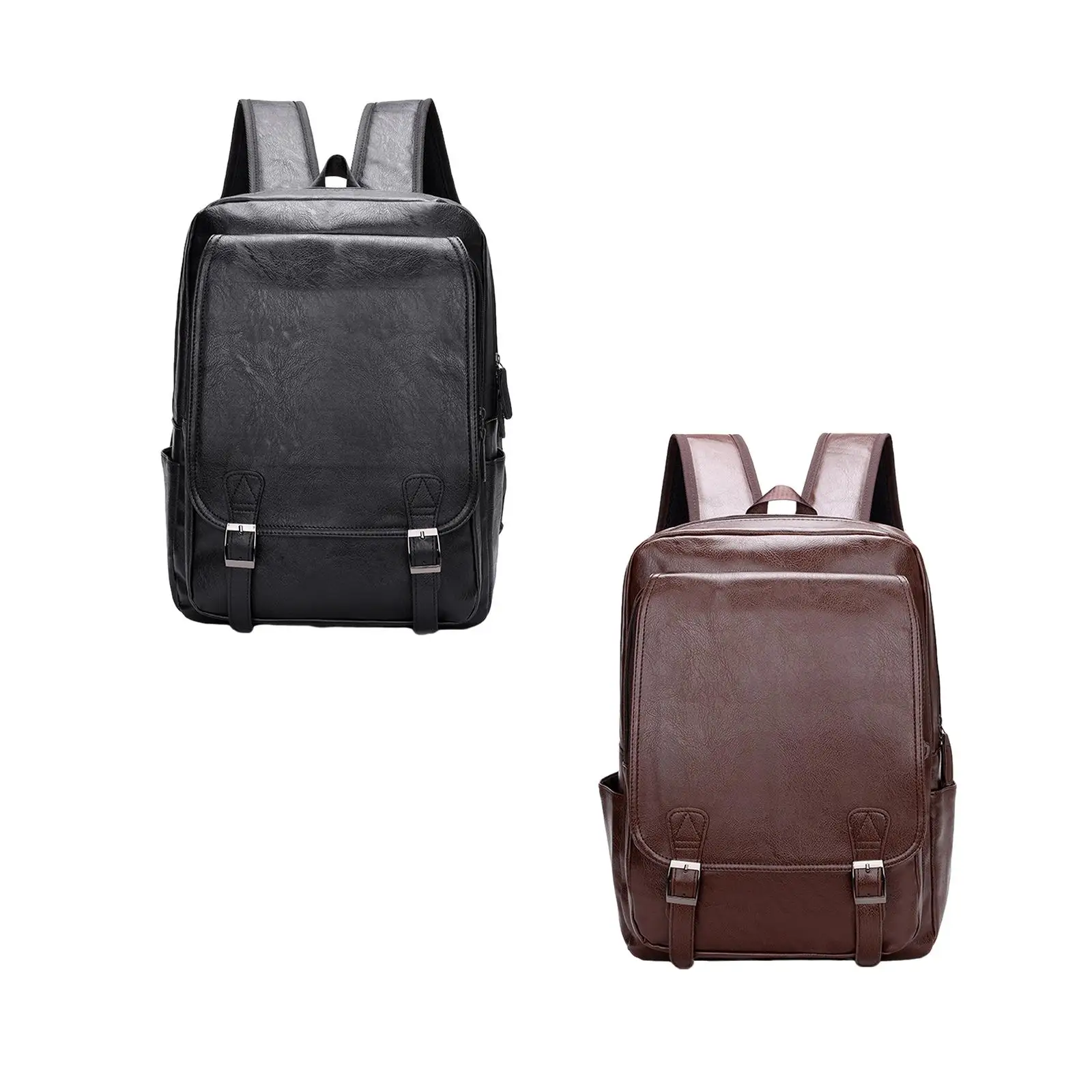 

Men's PU Leather Backpack Laptop Backpack Pouch Large Travel Rucksack Casual Daypack for Backpacking, Shopping, Camping