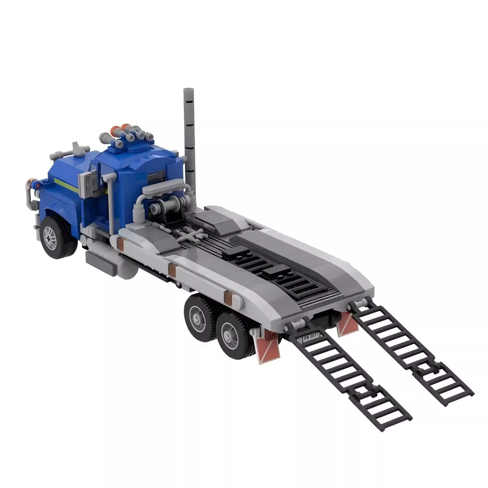 Bricklink Technical Mack R Series Car Carrier Truck For Speed Champions 8 Stud Car Trailers Transporters Building Blocks Toys