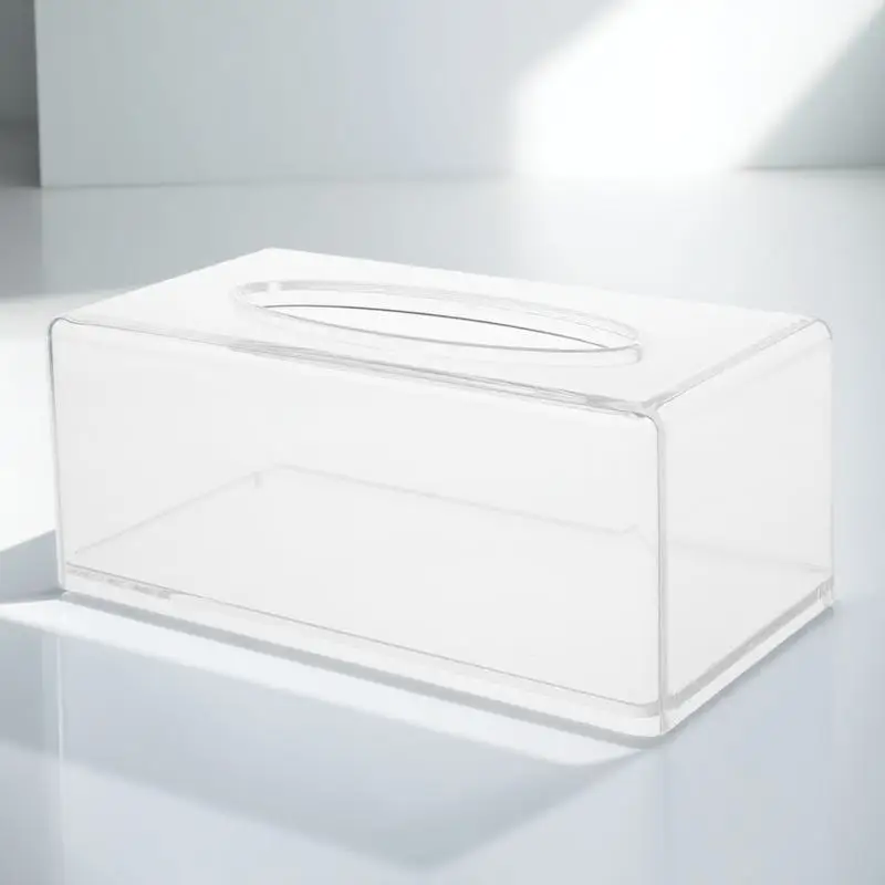 

Clear Acrylic Tissue Rectangular Sturdy Paper Napkin Storage Container Simple Design For Home Office Bedroom Cafe Car