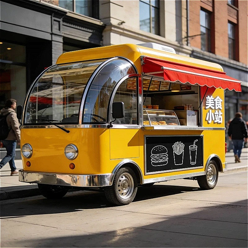 Mobile Food Trailer Commercial Catering Trailer Stainless Steel With Fridge Freezer For Dessert Cart Sales Service Customized