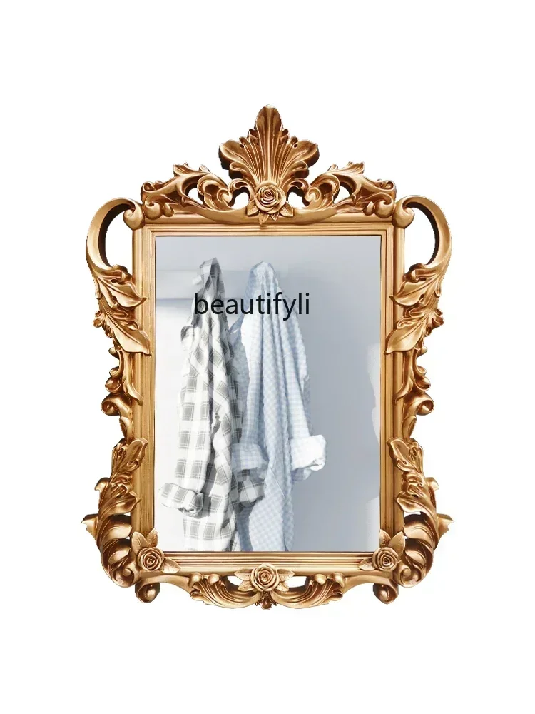 smt7486 new  ssEuropean retro makeup bathroom mirror porch wall mirror princess style photography shooting decorative selfie mir