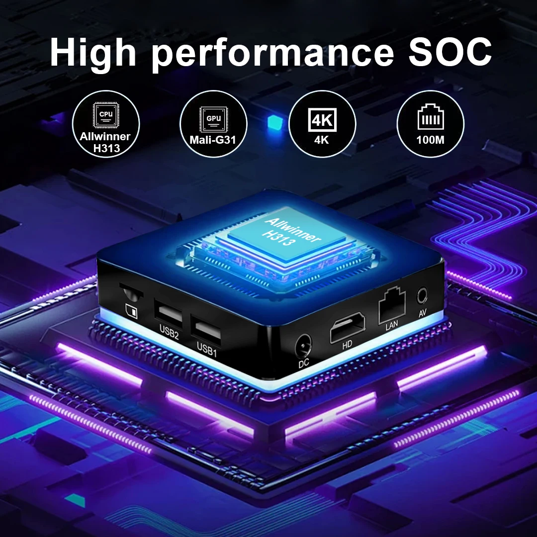 صندوق التلفزيون الذكي 4K Mali-G31 MX10 K2 Android 13 Allwinner H313 Wi-Fi 2.4G/5G + BT4.0 يدعم التحكم الصوتي عن بعد Fire TV Box