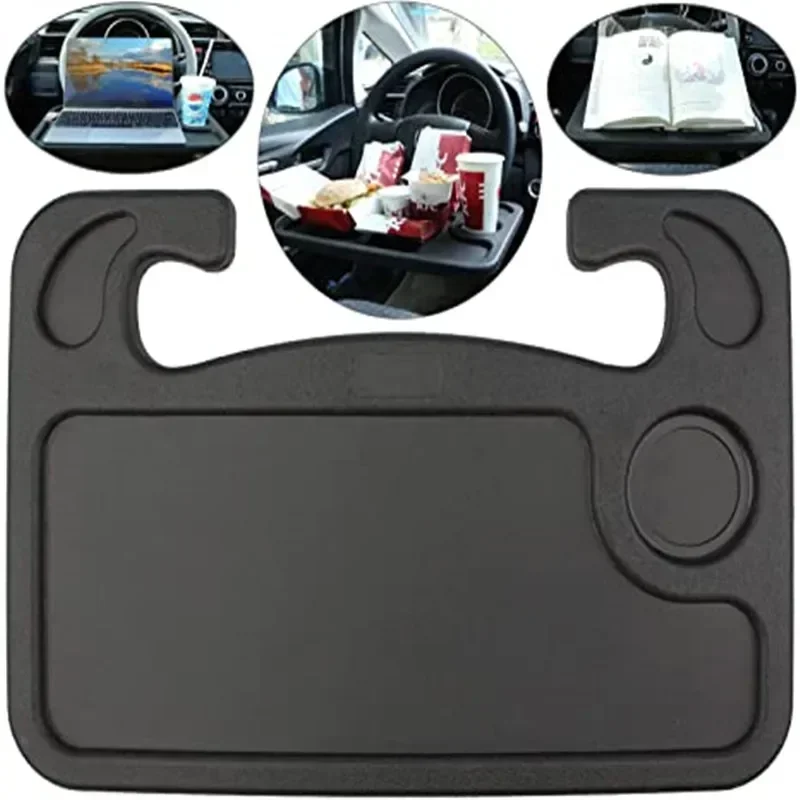 Tragbarer Auto-Laptop-Tisch, Lenkrad-Esstisch, Halterung für Arbeit und Essen im Auto, Getränke- und Kaffee-Tablett – Detail 4