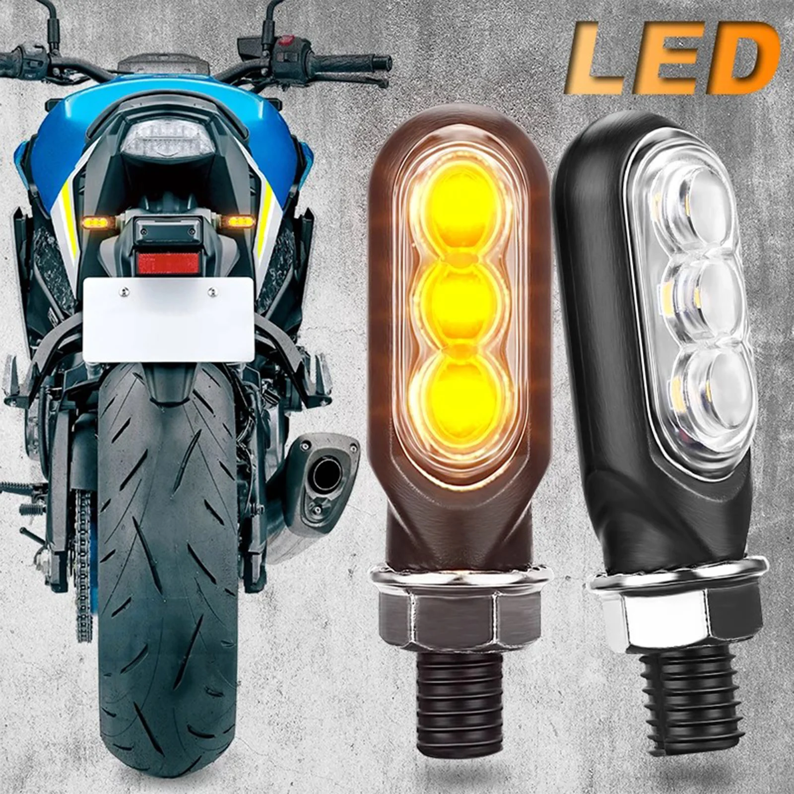 

12 В мотоциклетные мини-светодиодные указатели поворота Янтарный плавный направленный сигнальный фонарь Intermitentes Moto для кафе Racer