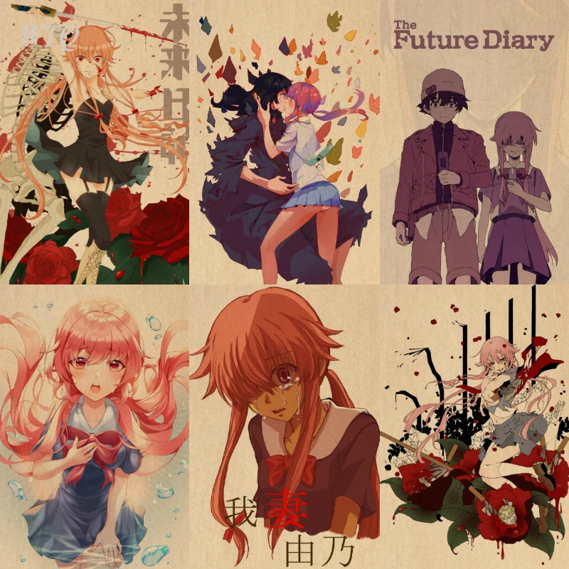 Future Diary Retro Poster Anime Posters Wall Poster Canvas Painting Picture Wall Decor Wall Art Photos for Children's Room Decor