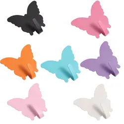 Stainless Steel Butterfly Wall Hooks Self Adhesive Decorative Butterfly Storage Hanger Wall Mounted Key Holder for Home
