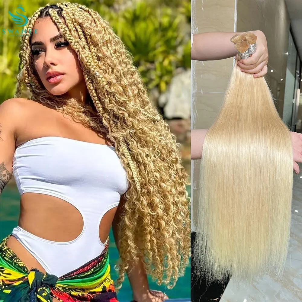 

100% настоящие человеческие волосы для наращивания 613 без утка, медовые светлые волосы, вьетнамские девственные волосы, прямые плетения волос для плетения