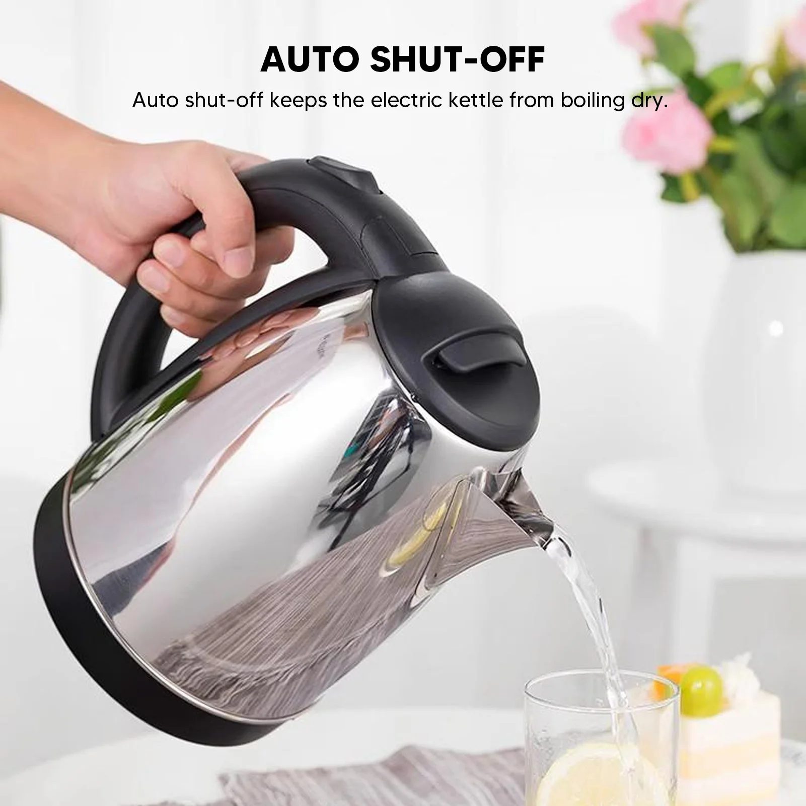 

Электрический чайник из нержавеющей стали, бойлер для горячей воды, нагреватель для быстрого кипячения, настольный нагреватель с автоматическим отключением для кофе, чая