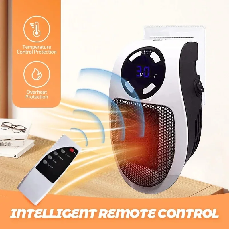 Wall Mounted Mini Hot Fan Heater Fast Heating Electric Small Solar Heater Remote Control for Office Home