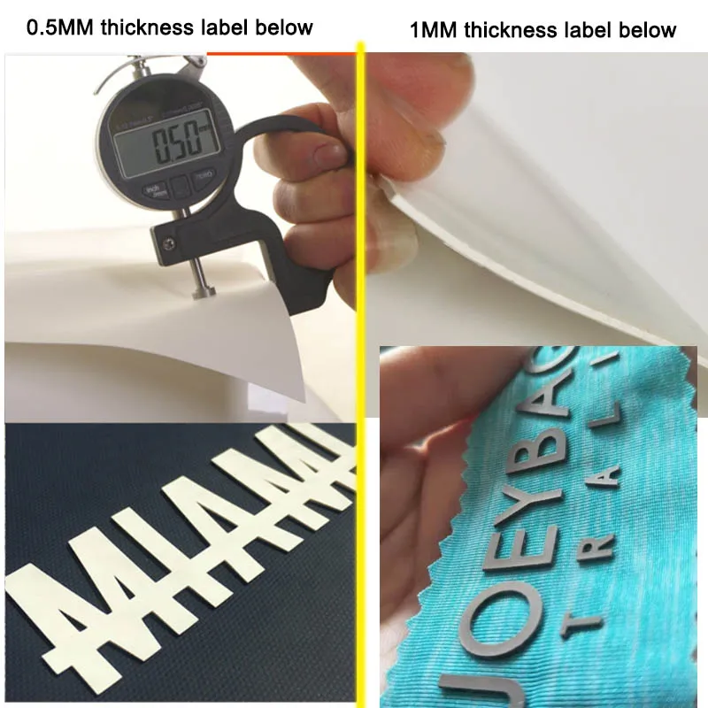 50pcs 3d stamp silicone heat transfer print Label Custom YOUR logo Garment labels 0.5MM Iron clothing Vinyl sticker cloth tag