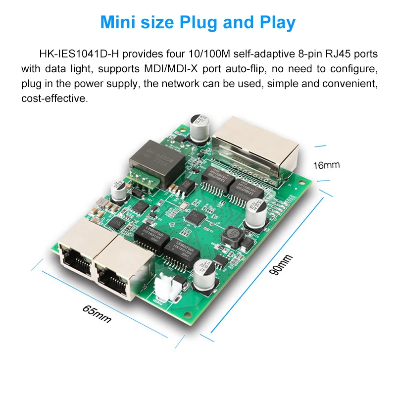 وحدة تبديل مدمجة صناعية ذات 4 منافذ 100 ميجابت في الثانية IEEE 802.3af/at POE