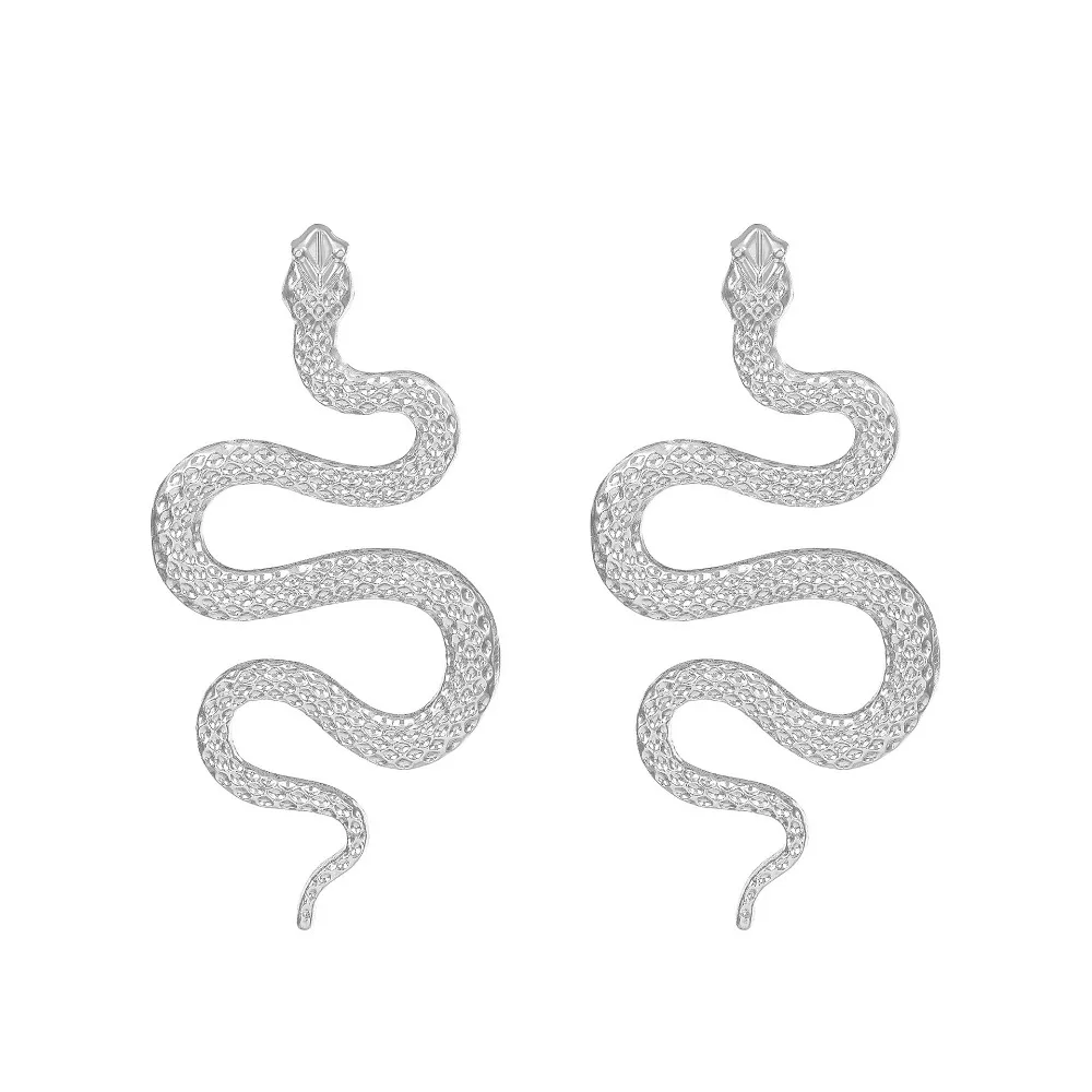 Fashion Avant-garde Snake Shaped Earrings Sexy Punk Animal Snake Stud Earrings Alloy Exaggerated Metal Earrings Party