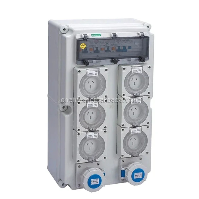 European Standard PE IP67 Power Industrial Socket Outlets Waterproof RCBO Panel Australian Distribution Board Box