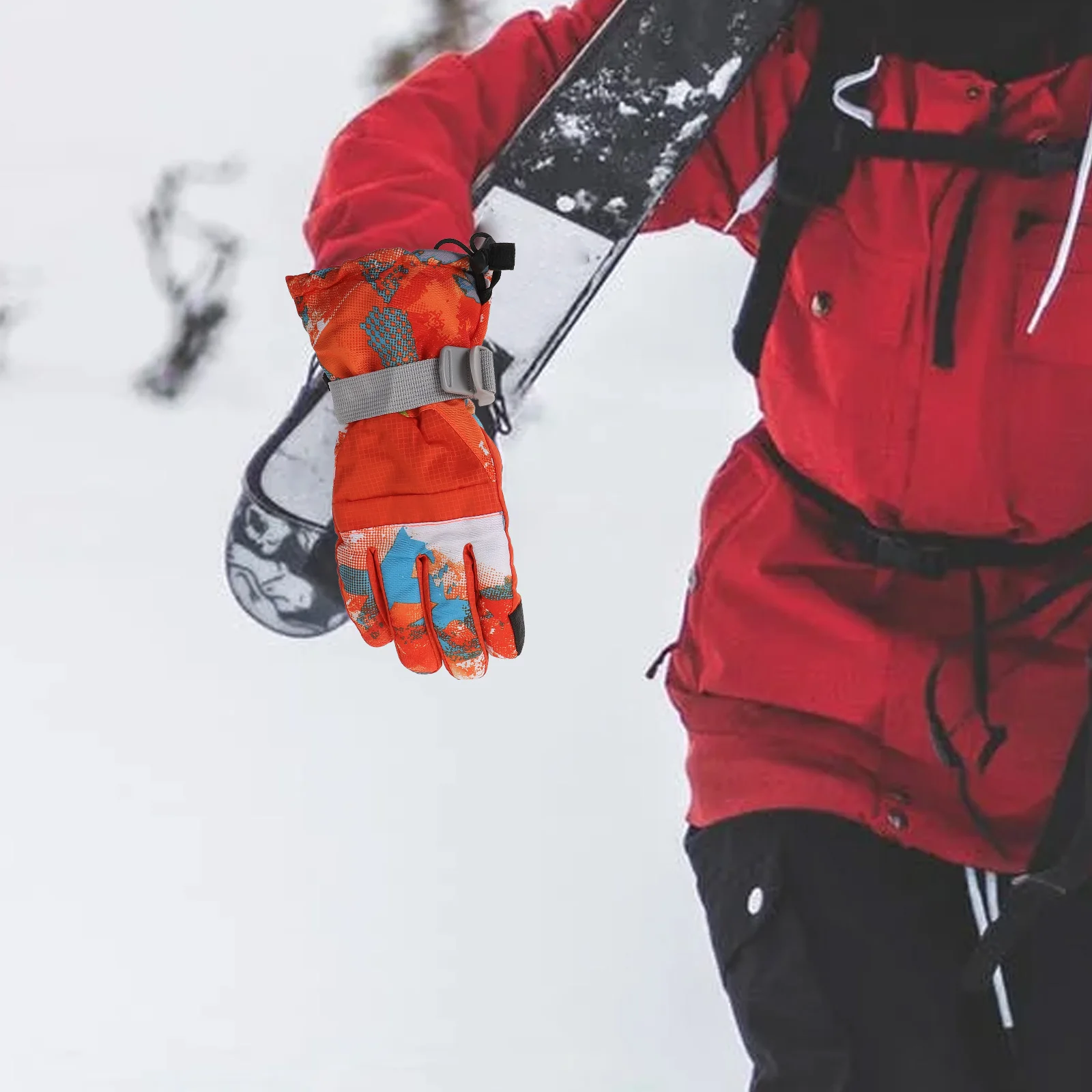 

1 Pair Thicken Warm Skiing Gloves Windproof Anti-Slip Outdoor Cycling Hiking Winter Gloves For Snowboarding Camping