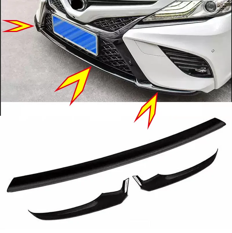 For Toyota Camry SE XSE 2018 2019 2020 Glossy Black Front Bumper Moulding cover Trim 1PCS car accessories