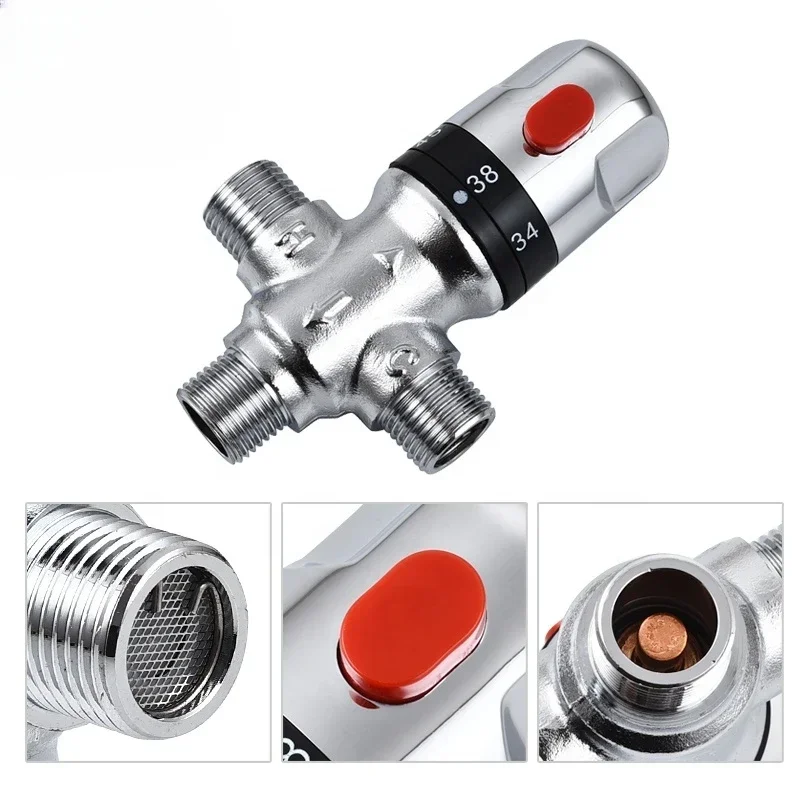 In stock brass thermostatic valve for water temperature control intelligent water mixing valve Bathroom thermostatic valve