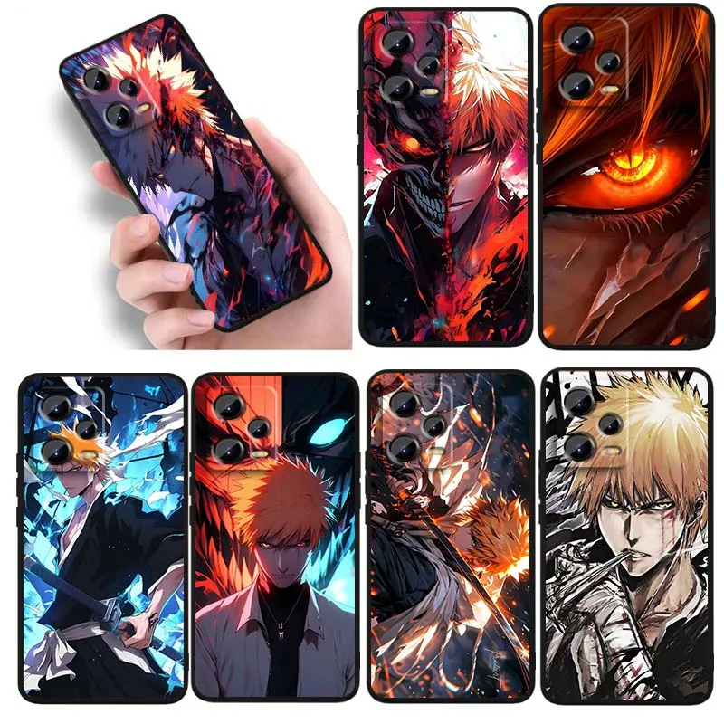 

Anime B-BLEACHS Cool For Xiaomi Redmi Note 14 13 12 12S 11E 11 11S 11T Pro Plus 4G 5G Black Soft TPU Cover Phone Case