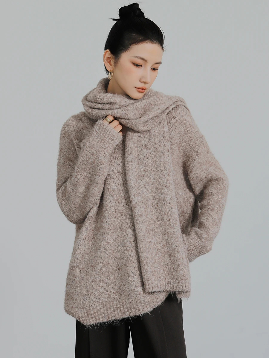 ensemble-de-chale-et-pull-en-laine-tricotee-a-col-en-v-ample-et-decontracte-mi-long-pour-femme-confortable-chaud-et-tendance-ideal-pour-l'automne-et-l'hiver