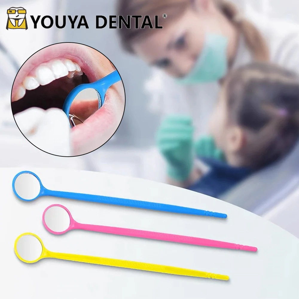 10Pcs Dental Mouth Mirror Plastic Disposable Dentist Mirror Multifunction Reflector Oral Exam Hygiene Care Teeth Whitening Tools