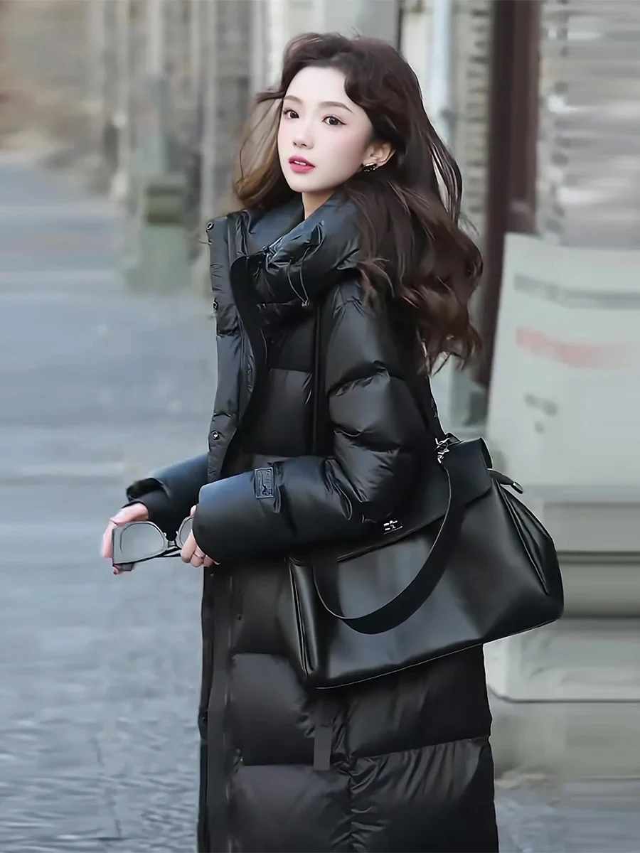 

Новинка зимы: Женское длинное белое пуховое пальто с молнией, ультратеплое, для повседневной носки, в стиле кэжуал