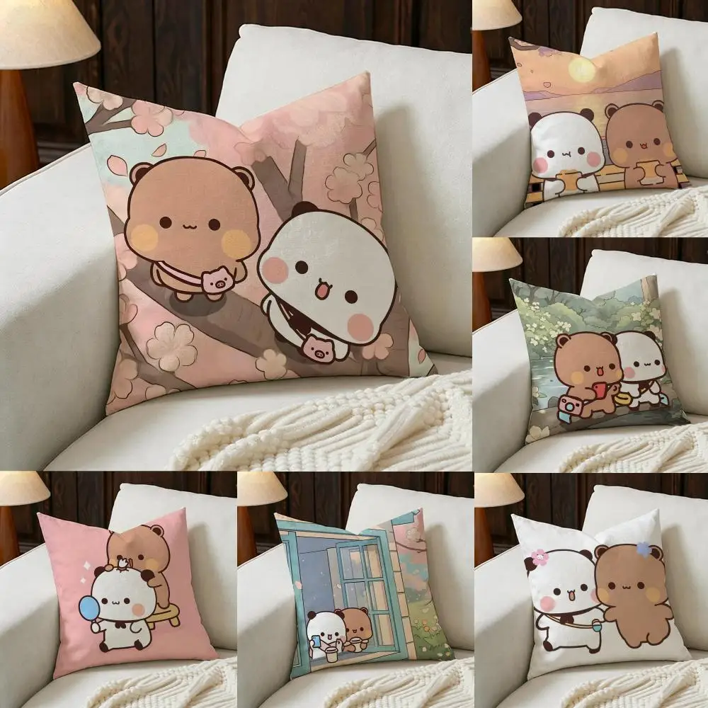 Cartoon B-bubu A-and D-dudu Cushion Cover Natural Linen Pillowcase Set, All-in-One Decor for Sofa, Bedroom & Chair